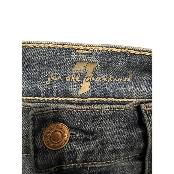 Womens 7 for all Mankind Size 4 Light Blue Skinny Fit Jeans - Picture 3 of 5